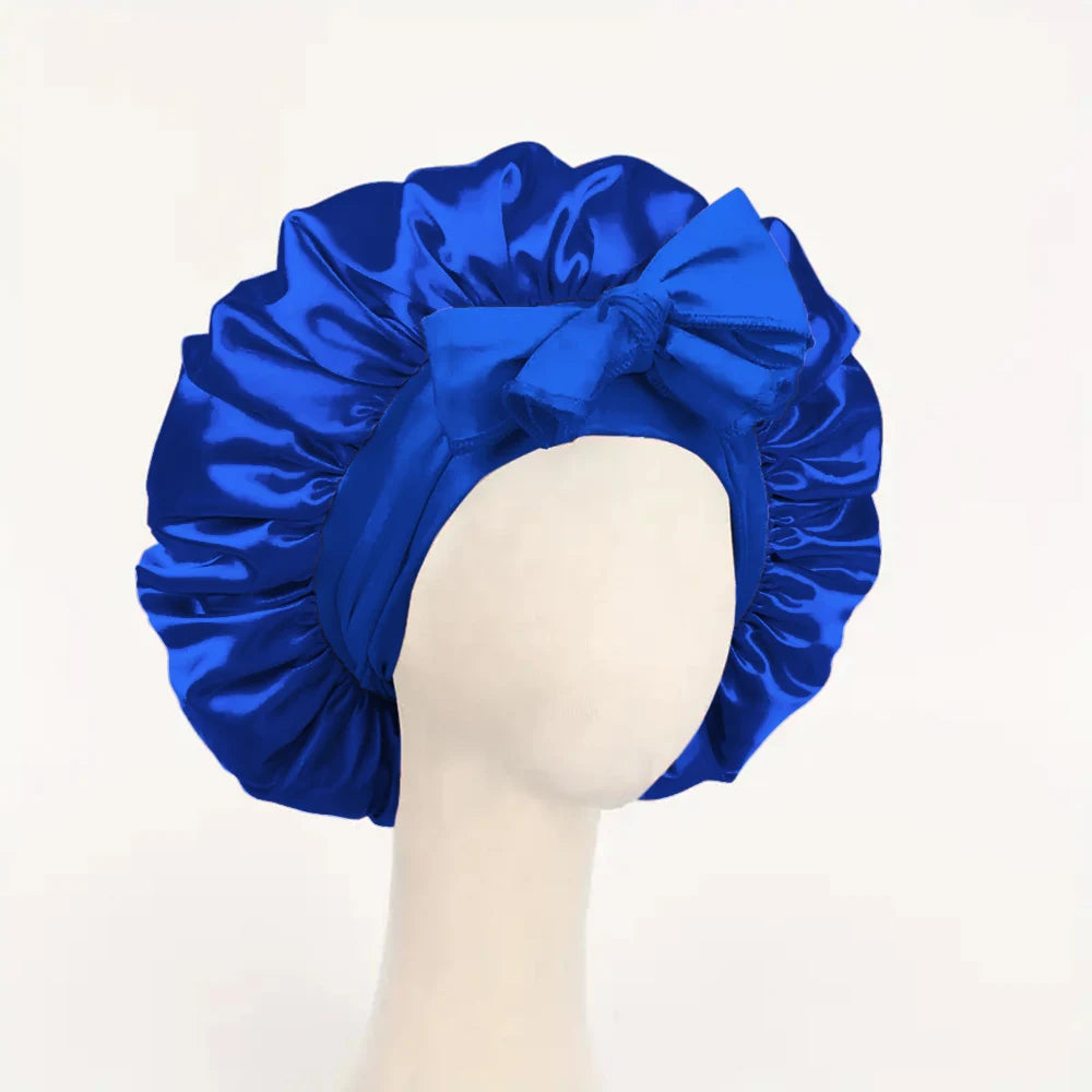 InjBonnet réglable en satin pour hommes et femmes, bonnet pour dormir, cheveux, bande lourde