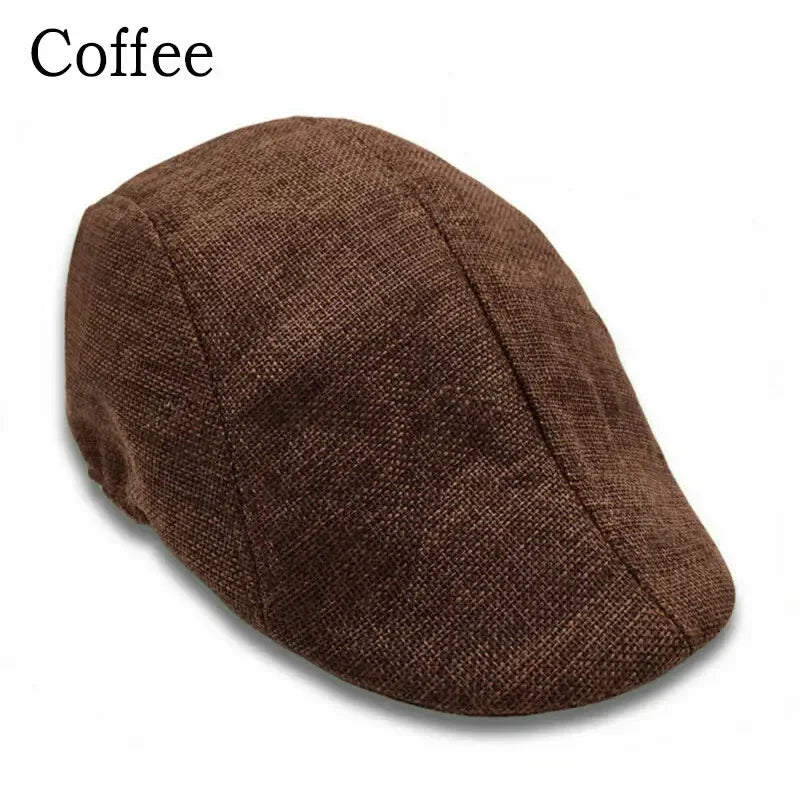Bérets en lin pour hommes, casquette de Style britannique, chapeaux plats à la mode, classique, Vintage, Cabbie, nouvelle collection automne été 2024