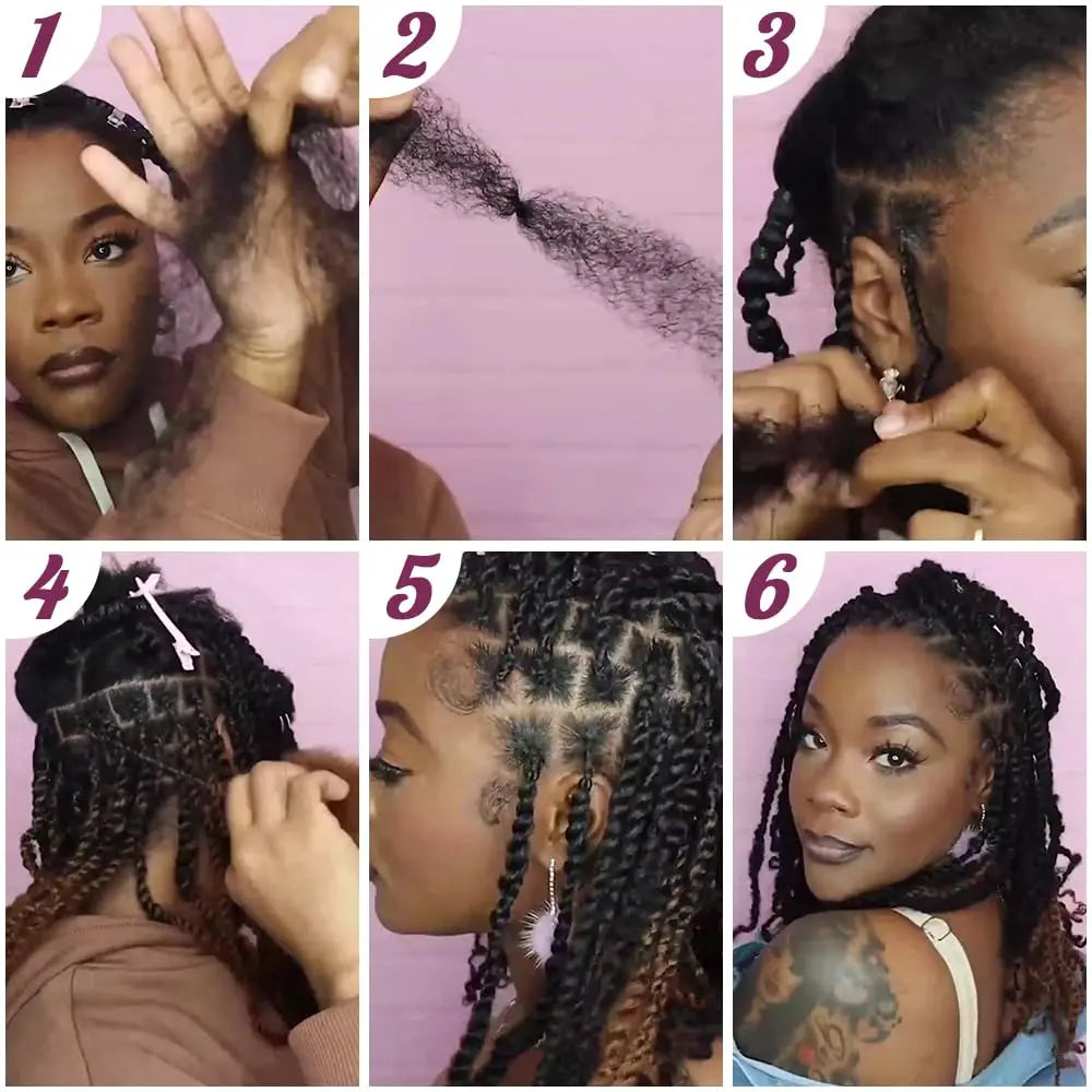 Cheveux brésiliens Remy Afro crépus bouclés en vrac cheveux humains pour tressage DreadLock 50 g/pc extensions de cheveux serrures naturelles Crochet torsion