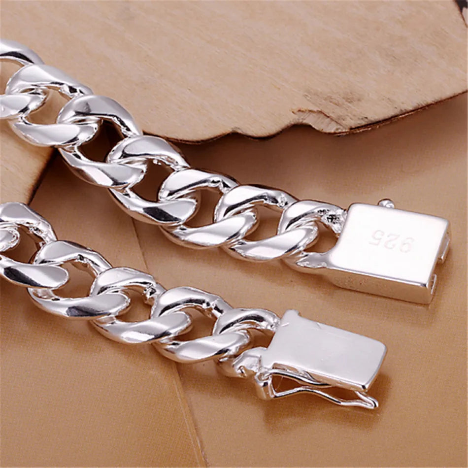 Bracelet homme argent S925 | Bracelet carré 10MM homme | Bracelet argent sterling mode | Bijou homme bracelet argent | Bracelet argent haut de gamme | Bracelet carré homme élégant | Bracelet mode homme 10MM | Bracelet argent cadeau homme | Bijou bracelet argent 925 | Bracelet homme gemme carrée