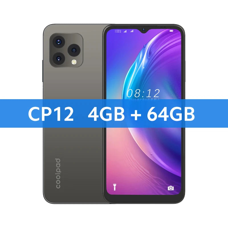CoolSub-Smartphone CP12, écran goutte d'eau 6.517 ", processeur Octa Core, appareil photo principal 13MP, batterie 4500mAh, version globale