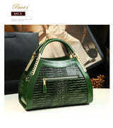 Sacs à main en cuir véritable motif Crocodile pour femmes d'âge moyen, sacoche à bandoulière multicouche, grands sacs