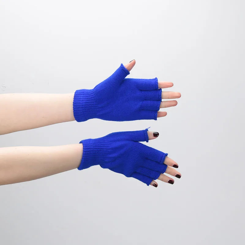 Gants de poignet en tricot sans doigts unisexes