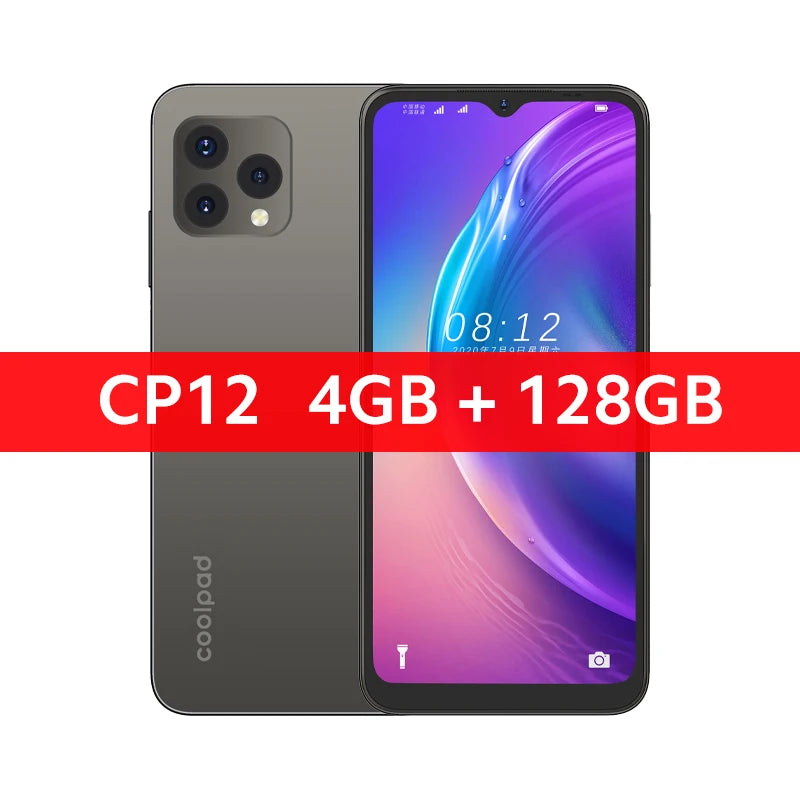CoolSub-Smartphone CP12, écran goutte d'eau 6.517 ", processeur Octa Core, appareil photo principal 13MP, batterie 4500mAh, version globale