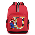 Sac à dos Super Mario | Sac Mario pour enfants | Sac à dos scolaire anime | Sac à dos lettres A-Z | Cartable garçons | Sac Mario Bros | Sac à dos dessin animé | Sac pour fournitures scolaires | Sac à dos cadeau d’anniversaire | Sac Mario pour enfants
