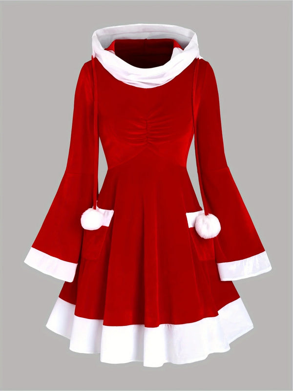 Robe de Noël femme élégante rouge