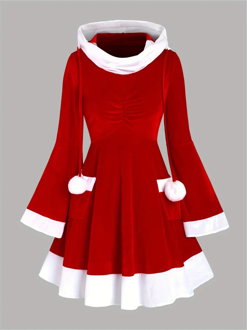 Robe de Noël femme élégante rouge