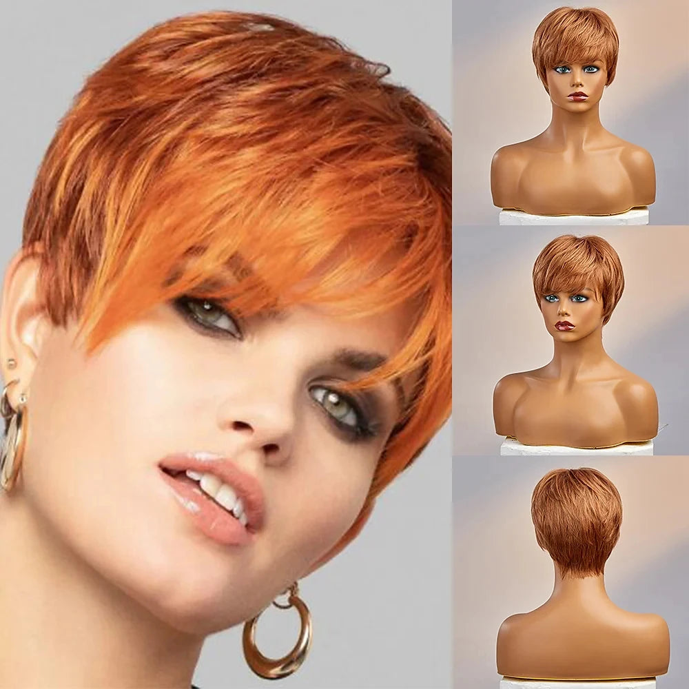Perruque synthétique courte lisse | Perruque avec frange marron clair | Perruque brésilienne synthétique femme | Perruque douce marron clair | Perruque capless pour fête | Perruque courte brune femme | Perruque synthétique 8 pouces | Perruque lisse marron clair | Perruque femme synthétique brésilienne | Perruque fête marron clair


