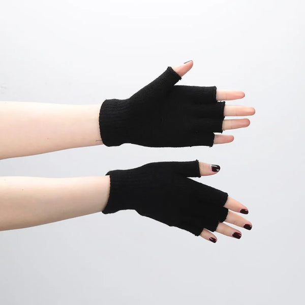 Gants de poignet en tricot sans doigts unisexes