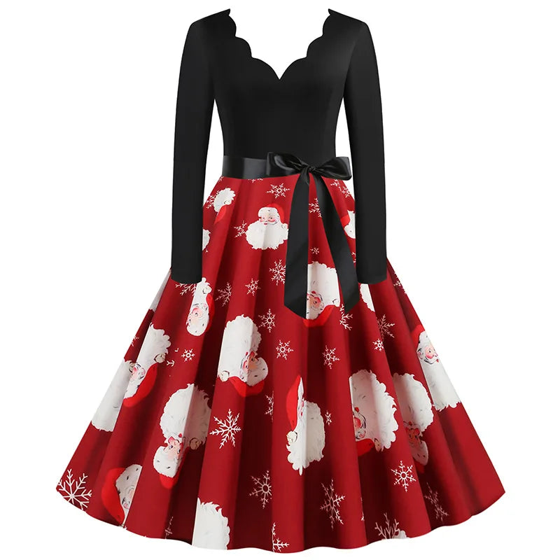  Robe de Noël Hepburn imprimé floral