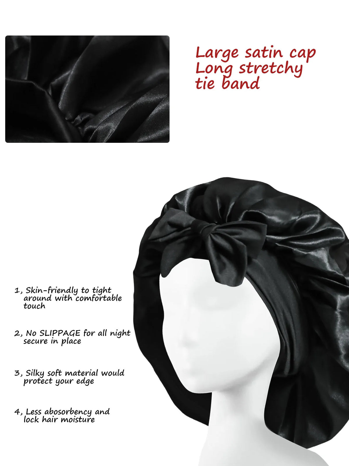 Bonnet en Satin en soie, réglable, pour dormir, avec bandeau à nouer, pour femmes et hommes