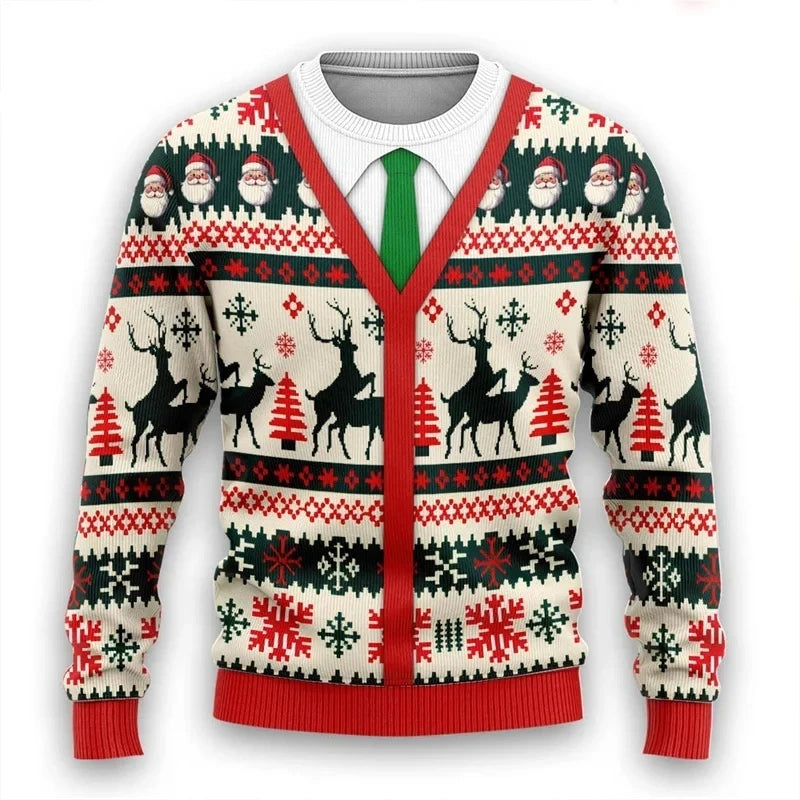 Pull de Noël et d'hiver design hiver 3D pour fêtes