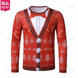 T-shirt à manches longues joyeux Noël imprimé en 3D pour hommes graphique cosplay