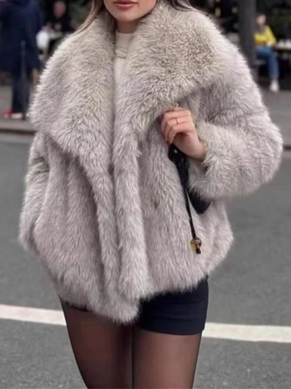 Europe États-Unis hiver veste de fourrure side view