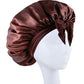 Bonnet en Satin en soie, réglable, pour dormir, avec bandeau à nouer, pour femmes et hommes