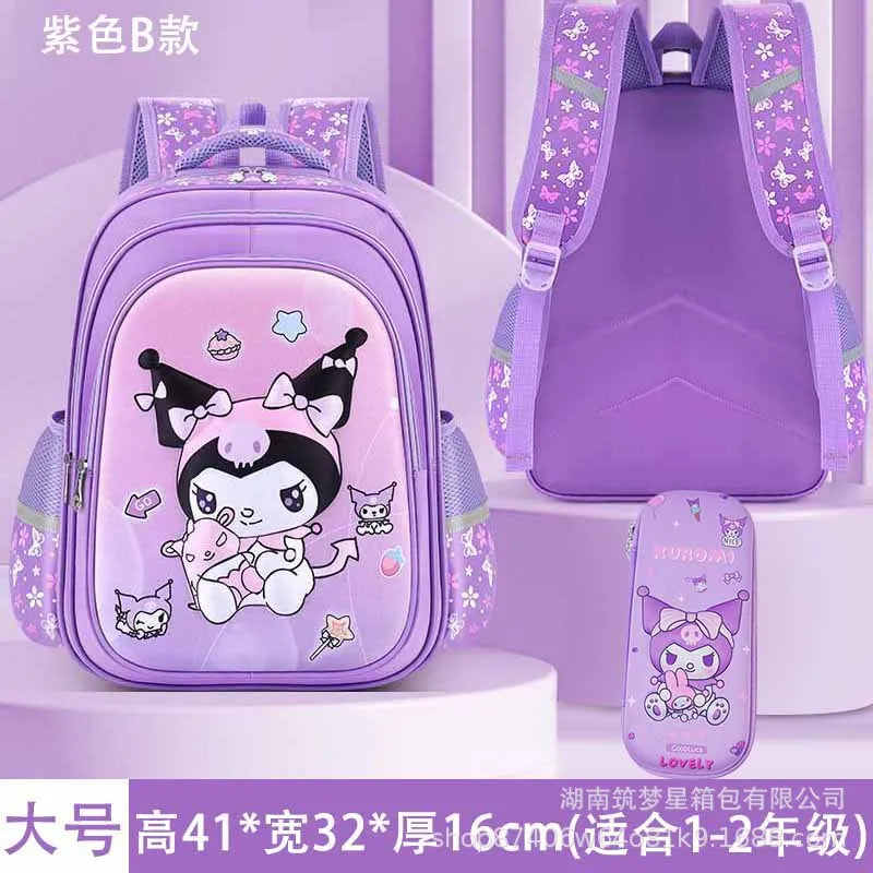 Cartable Kuromi | Sac à dos Sanrio | Sac dessin animé Melody | Sac à dos scolaire pour filles | Joli sac étudiant | Cartable école primaire | Sac Kuromi Sanrio | Sac à dos dessin animé pour enfants | Cartable Melody | Sac à dos pour étudiante fille