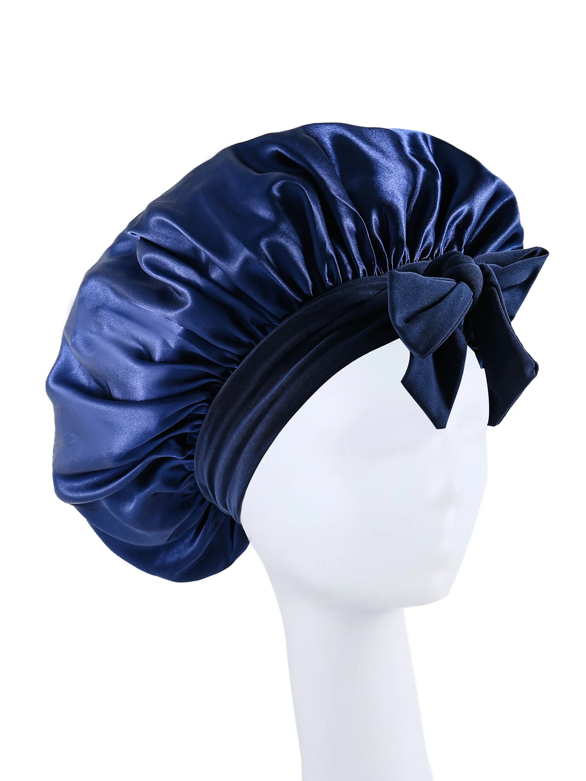 Bonnet en Satin en soie, réglable, pour dormir, avec bandeau à nouer, pour femmes et hommes