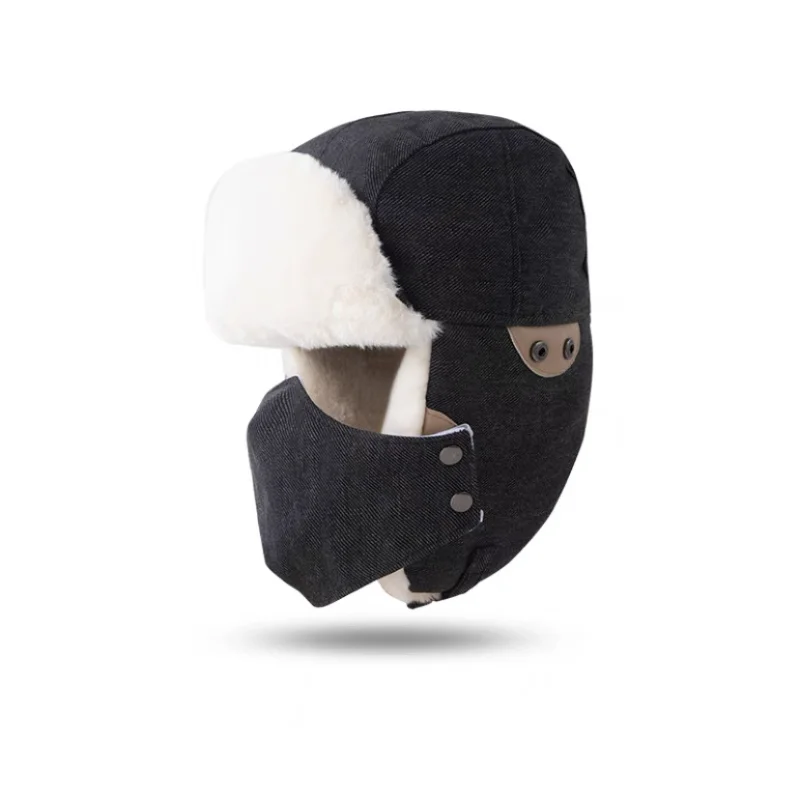 Chapeau chaud coupe-vent et froid pour hommes et femmes, automne et hiver, Protection des oreilles pour l'équitation en plein air, sac épais, chapeau de tête