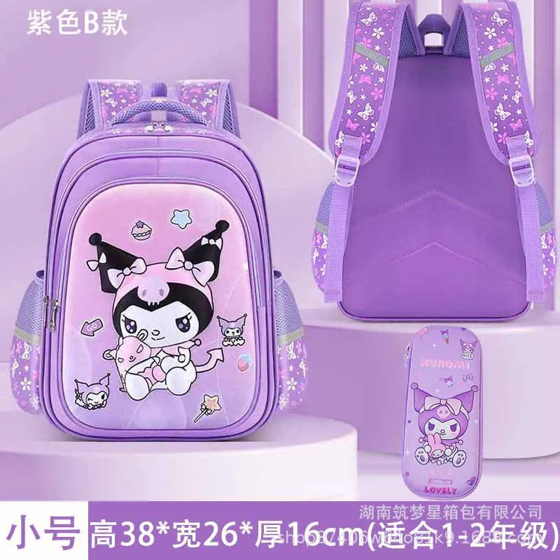 Cartable Kuromi | Sac à dos Sanrio | Sac dessin animé Melody | Sac à dos scolaire pour filles | Joli sac étudiant | Cartable école primaire | Sac Kuromi Sanrio | Sac à dos dessin animé pour enfants | Cartable Melody | Sac à dos pour étudiante fille