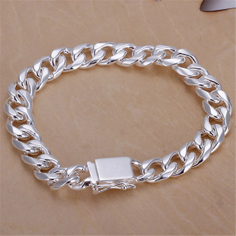 Bracelet homme argent S925 | Bracelet carré 10MM homme | Bracelet argent sterling mode | Bijou homme bracelet argent | Bracelet argent haut de gamme | Bracelet carré homme élégant | Bracelet mode homme 10MM | Bracelet argent cadeau homme | Bijou bracelet argent 925 | Bracelet homme gemme carrée