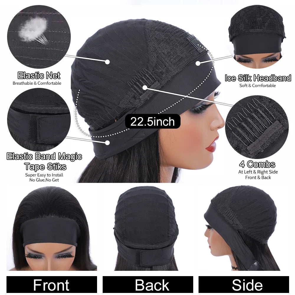 Perruque bandeau femme | Perruque Water Wave | Perruque sans colle | Perruque brésilienne | Perruque cheveux Remy | Perruque ondulée | Perruque cheveux humains | Perruque glueless | Perruque livraison rapide | Perruque femme noire
