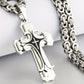 Men's vintage pendant necklace stainless steel close-up