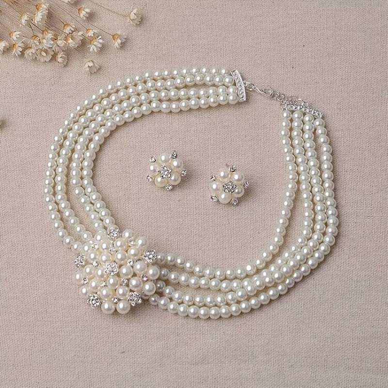 Atmospheric Luxury: Gorgeous Bridal Jewelry Set Necklace & Earrings for Weddings, Performances, and Christmas Halloween Gifts
