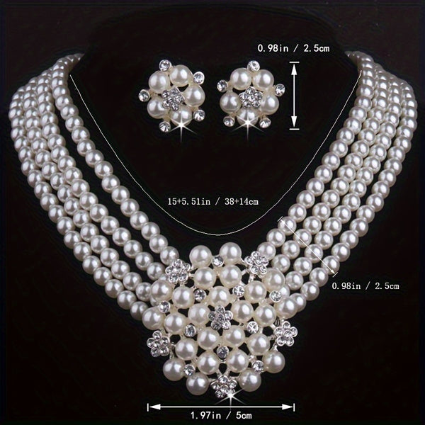 Atmospheric Luxury: Gorgeous Bridal Jewelry Set Necklace & Earrings for Weddings, Performances, and Christmas Halloween Gifts