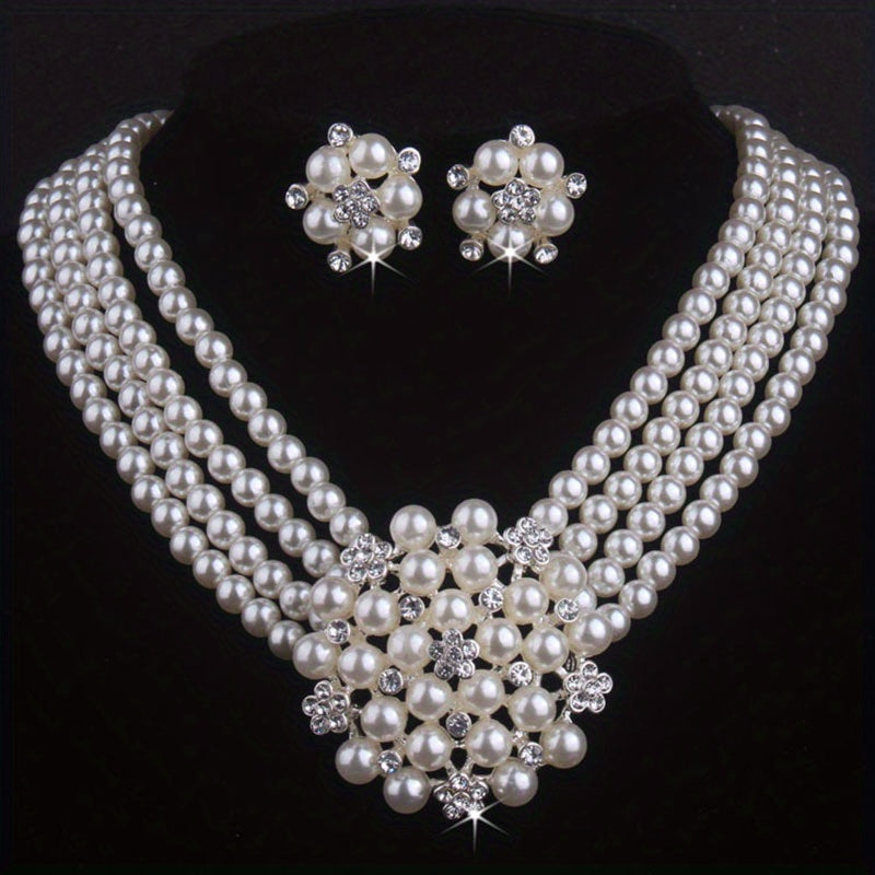 Atmospheric Luxury: Gorgeous Bridal Jewelry Set Necklace & Earrings for Weddings, Performances, and Christmas Halloween Gifts