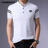 T-shirt COODRONY homme été | T-shirt manches courtes coton | T-shirt col montant homme | T-shirt streetwear COODRONY | T-shirt mode homme été | Tee-shirt homme coton léger | T-shirt col montant fashion | T-shirt homme COODRONY C5096S | T-shirt été streetwear homme | T-shirt homme tendance COODRONY