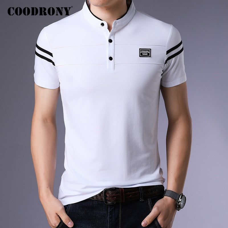 T-shirt COODRONY homme été | T-shirt manches courtes coton | T-shirt col montant homme | T-shirt streetwear COODRONY | T-shirt mode homme été | Tee-shirt homme coton léger | T-shirt col montant fashion | T-shirt homme COODRONY C5096S | T-shirt été streetwear homme | T-shirt homme tendance COODRONY