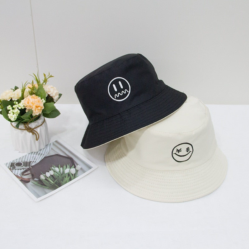 2021 New Sun Hat Letter Bucket Hat Men Women Bob Hip Hop Caps Summer Panama Foldable Double Sided Dance Hat Casual Gorras