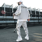 Survêtement homme 2 pièces | Ensemble streetwear homme | Costume jogging homme 2022 | Veste et pantalon homme | Harem pants homme hip hop | Ensemble sport homme mode | Jogging polyester homme | Vêtements décontractés homme | Costume hip hop homme | Ensemble veste pantalon homme