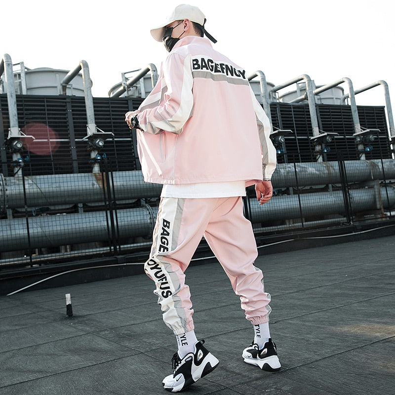 Survêtement homme 2 pièces | Ensemble streetwear homme | Costume jogging homme 2022 | Veste et pantalon homme | Harem pants homme hip hop | Ensemble sport homme mode | Jogging polyester homme | Vêtements décontractés homme | Costume hip hop homme | Ensemble veste pantalon homme