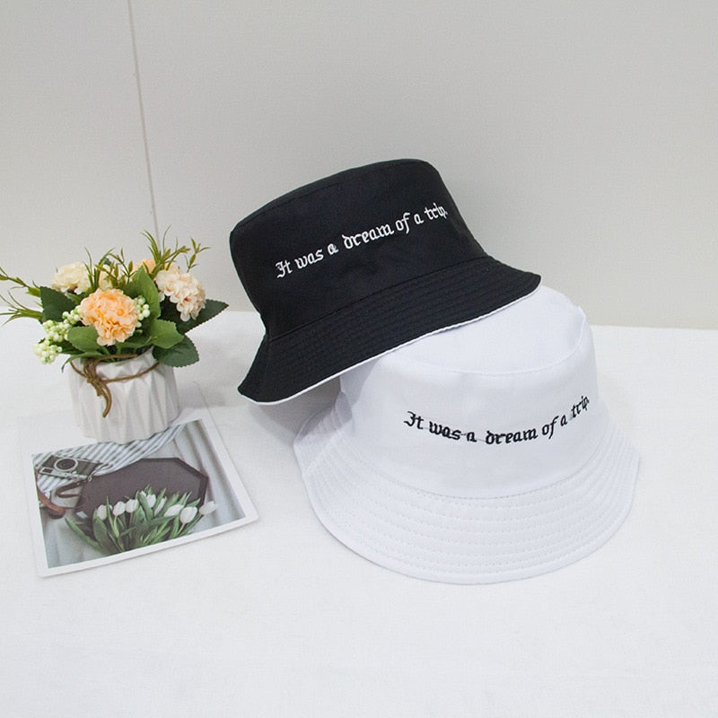 2021 New Sun Hat Letter Bucket Hat Men Women Bob Hip Hop Caps Summer Panama Foldable Double Sided Dance Hat Casual Gorras