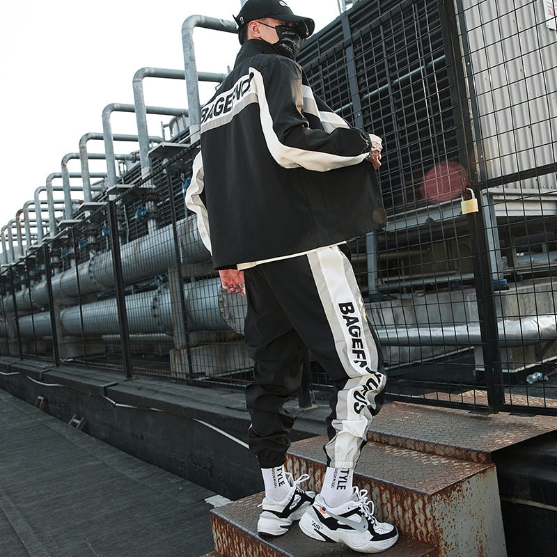 Survêtement homme 2 pièces | Ensemble streetwear homme | Costume jogging homme 2022 | Veste et pantalon homme | Harem pants homme hip hop | Ensemble sport homme mode | Jogging polyester homme | Vêtements décontractés homme | Costume hip hop homme | Ensemble veste pantalon homme