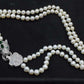 set 2rows freshwater pearl white near round 8-9mm 17-19inch necklace bracelet FPPJ  green zircon clasp