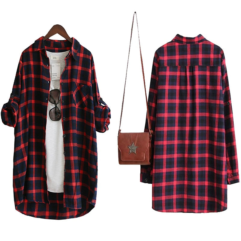 Chemisier femme à carreaux | Blouse femme manches longues | Haut femme grande taille | Chemise décontractée femme | Blouse rouge verte 2021 | Chemise ample femme casual | Blouse à carreaux femme | Chemise longue femme mode | Blouse femme grande taille | Haut casual femme à carreaux