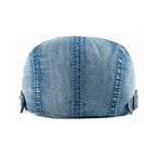 Béret denim Wuaumx homme femme | Casquette plate décontractée été | Béret artiste homme femme été | Casquette duckbill printemps été | Béret en jean style rétro | Casquette gavroche Wuaumx unisexe | Béret à visière denim lavé | Casquette herringbone printemps | Chapeau plat été homme femme | Béret mode casual Wuaumx