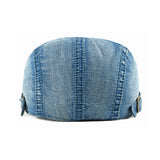 Béret denim Wuaumx homme femme | Casquette plate décontractée été | Béret artiste homme femme été | Casquette duckbill printemps été | Béret en jean style rétro | Casquette gavroche Wuaumx unisexe | Béret à visière denim lavé | Casquette herringbone printemps | Chapeau plat été homme femme | Béret mode casual Wuaumx