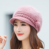 Bonnet femme fourrure lapin | Bonnet hiver femme chaud | Chapeau tricoté femme | Bonnet couleur unie femme | Bonnet femme automne hiver | Bonnet casual femme fourrure | Bonnet doux femme hiver | Bonnet chaud tricoté femme | Bonnet femme mode hiver | Bonnet fourrure lapin naturel