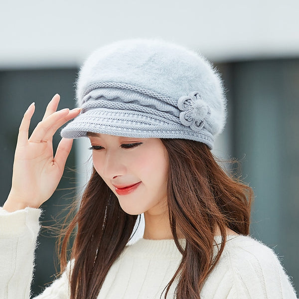 Bonnet femme fourrure lapin | Bonnet hiver femme chaud | Chapeau tricoté femme | Bonnet couleur unie femme | Bonnet femme automne hiver | Bonnet casual femme fourrure | Bonnet doux femme hiver | Bonnet chaud tricoté femme | Bonnet femme mode hiver | Bonnet fourrure lapin naturel