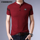 T-shirt COODRONY homme été | T-shirt manches courtes coton | T-shirt col montant homme | T-shirt streetwear COODRONY | T-shirt mode homme été | Tee-shirt homme coton léger | T-shirt col montant fashion | T-shirt homme COODRONY C5096S | T-shirt été streetwear homme | T-shirt homme tendance COODRONY
