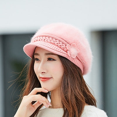 Bonnet femme fourrure lapin | Bonnet hiver femme chaud | Chapeau tricoté femme | Bonnet couleur unie femme | Bonnet femme automne hiver | Bonnet casual femme fourrure | Bonnet doux femme hiver | Bonnet chaud tricoté femme | Bonnet femme mode hiver | Bonnet fourrure lapin naturel