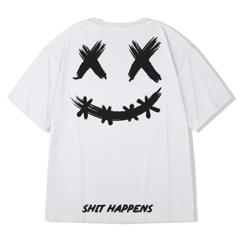 T-shirt homme streetwear | T-shirt oversize hip hop | T-shirt été manches courtes | T-shirt coton homme loose | T-shirt smile Harajuku | T-shirt homme décontracté | T-shirt imprimé sourire | T-shirt hip hop 2022 | T-shirt streetwear coton | T-shirt homme mode loose