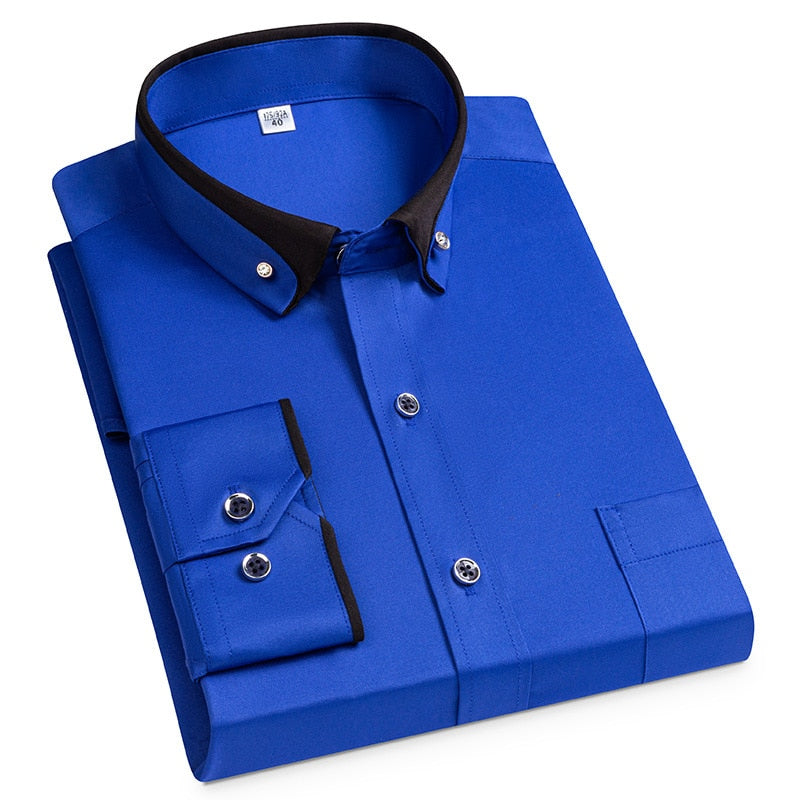 Chemise homme slim col double | Chemise anti-froissement business | Chemise manches longues homme | Chemise ajustée travail homme | Chemise col double homme | Chemise homme élégante manches longues | Chemise homme sociale slim fit | Chemise homme professionnelle | Chemise travail col double | Chemise homme anti-plis