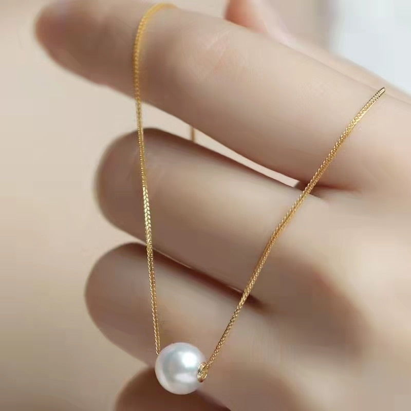 Collier or 18K perle naturelle | Pendentif perle eau douce femme | Chaîne or pur AU750 MIQIAO | Bijoux or 18K femme élégant | Collier perle blanche femme | Bijou or 18K perle fine | Collier femme or 18K MIQIAO | Pendentif perle naturelle or | Chaîne or 18K cadeau femme | Bijoux fins perle et or