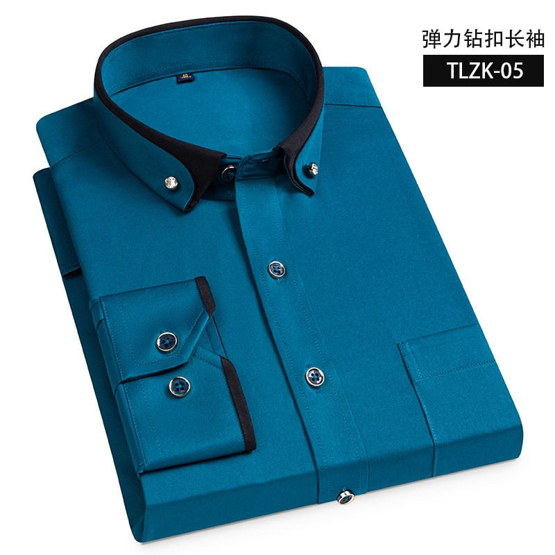 Chemise homme slim col double | Chemise anti-froissement business | Chemise manches longues homme | Chemise ajustée travail homme | Chemise col double homme | Chemise homme élégante manches longues | Chemise homme sociale slim fit | Chemise homme professionnelle | Chemise travail col double | Chemise homme anti-plis