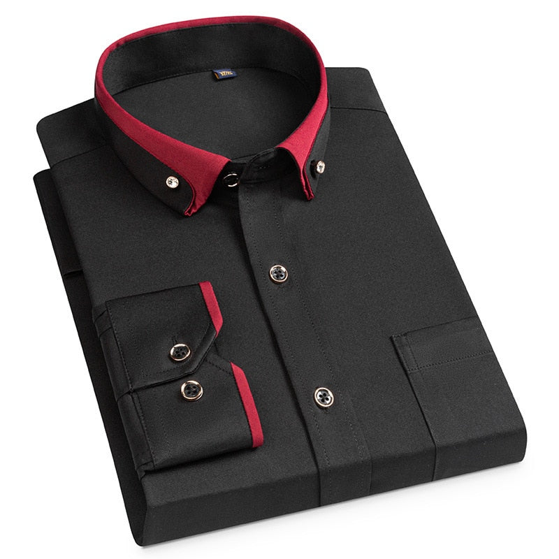 Chemise homme slim col double | Chemise anti-froissement business | Chemise manches longues homme | Chemise ajustée travail homme | Chemise col double homme | Chemise homme élégante manches longues | Chemise homme sociale slim fit | Chemise homme professionnelle | Chemise travail col double | Chemise homme anti-plis