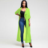 Kimono long plage femme | Gilet chiffon léger été | Veste fluide protection solaire | Cardigan long transparent femme | Manteau drapé léger été | Blouse plage voile légère | Châle long femme confortable | Veste fine couleur unie femme | Gilet de plage en chiffon | Manteau léger femme été